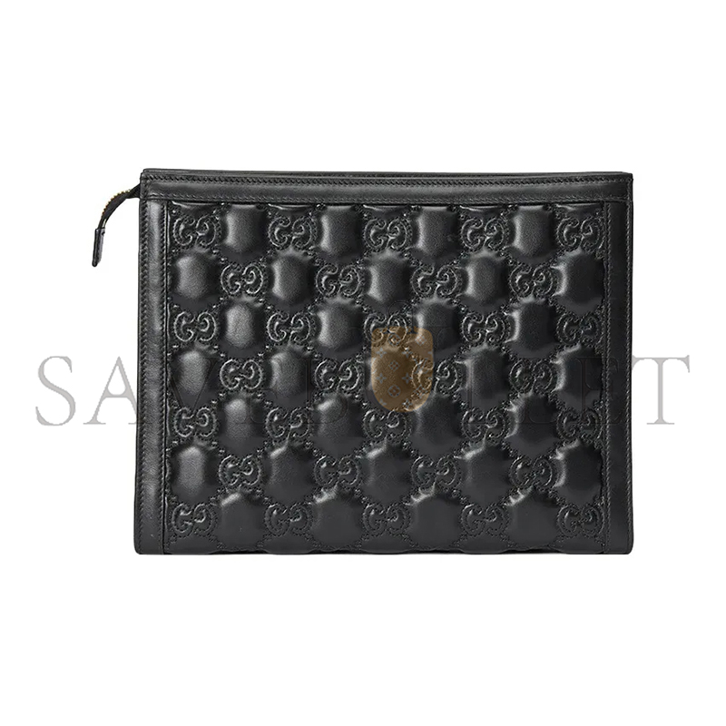 GUCCI GG MATELASSÉ LEATHER POUCH 723780 (10*7.5*2cm)